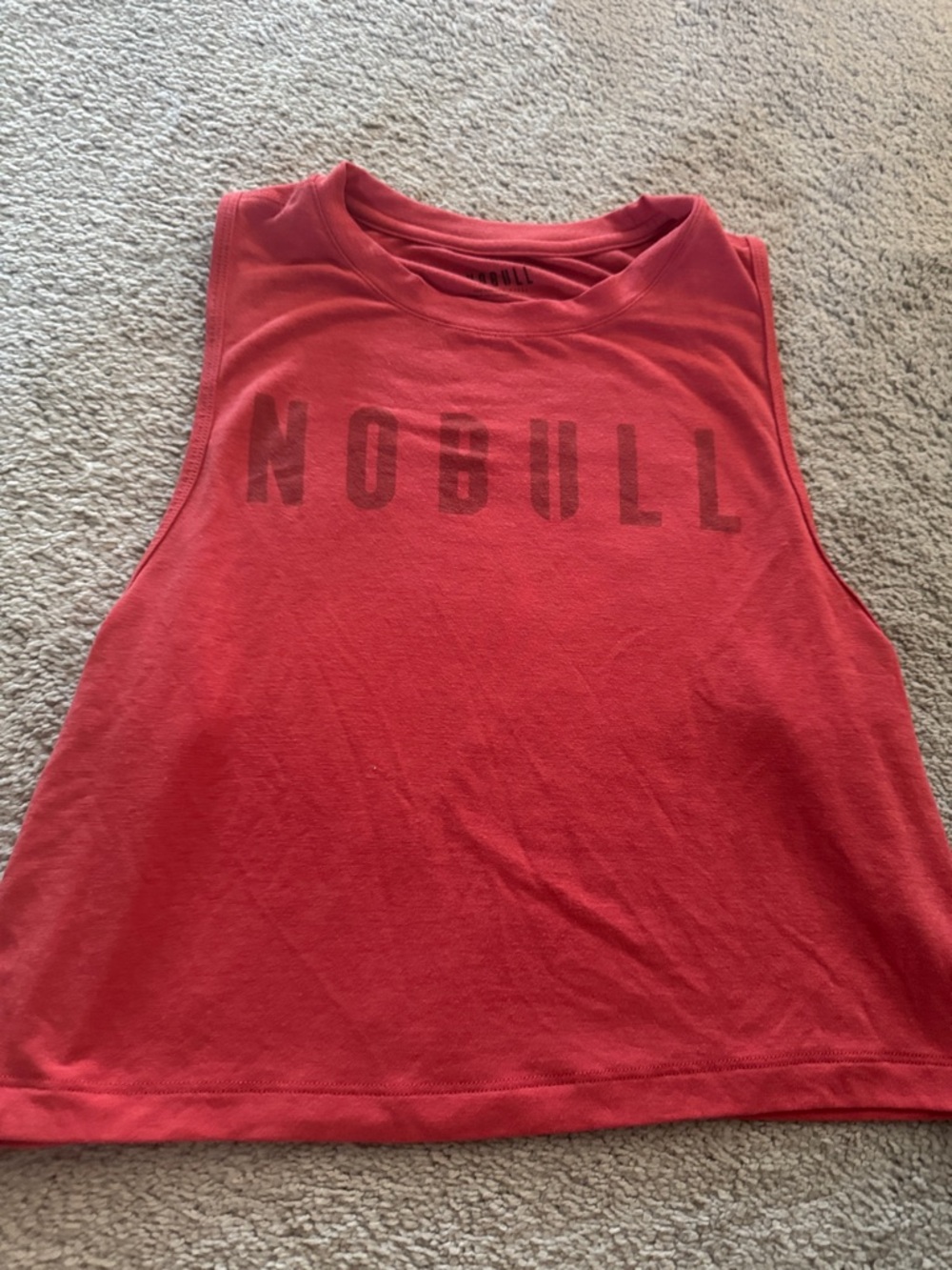 NOBULL Women's Red Muscle Tank with Subtle Logo